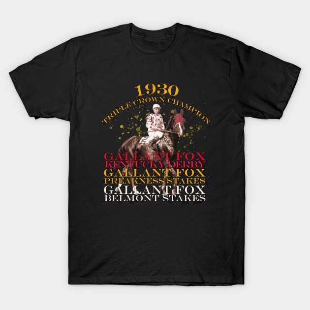 1930 Triple Crown Champion Gallant Fox horse racing design T-Shirt by Ginny Luttrell